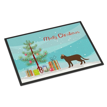 Carolines Treasures 24 x 36 in. Suphalak Cat Merry Christmas Indoor or Outdoor Mat CK4726JMAT
